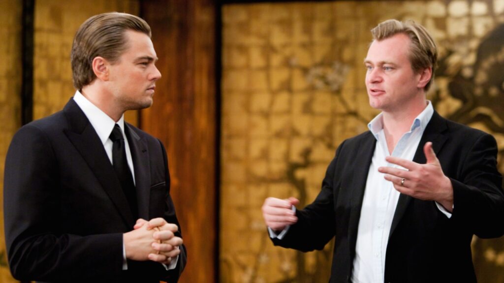 Leonardo DiCaprio and Christopher Nolan on the set of 'Inception' (Image: Warner Bros.)