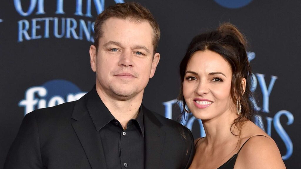 Matt Damon with his wife (Image: People Magazine)