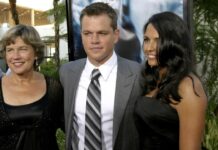 The Career Advice Matt Damon’s Mother Gave Him That Led Him to His Wife Matt Damon with his mom and wife (Image: Vecteezy)