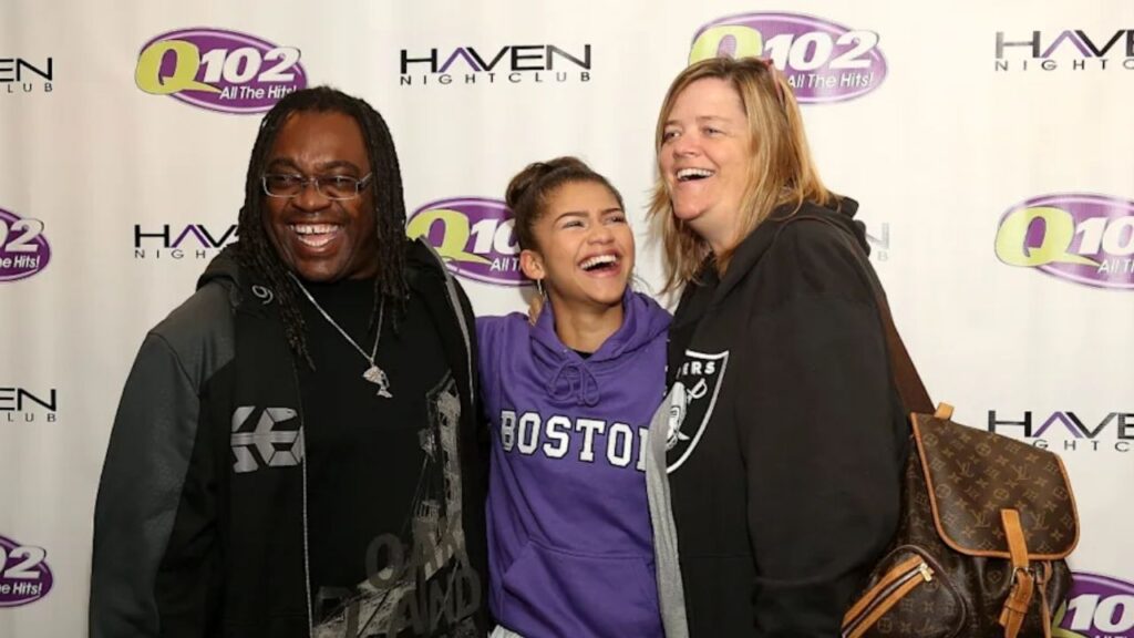 Zendaya Coleman with her parents, Kazembe Ajamu Coleman and Claire Stoermer