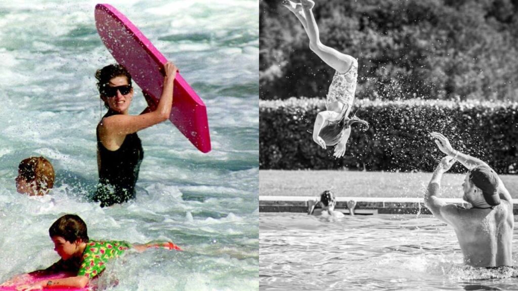 Princess Diana with Prince Harry and Prince William, Prince Harry with Lilibet and Archie