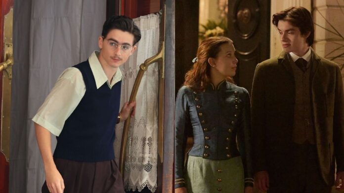 Timothée Chalamet in 'Marty Supreme', Millie Bobby Brown and Louis Partridge in 'Enola Holmes'