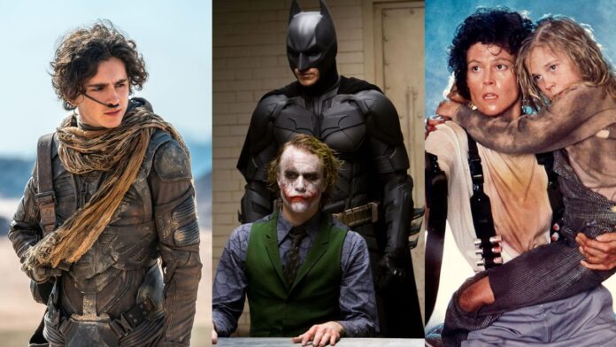 Dune: Part Two (2024), The Dark Knight (2008), Aliens (1986) (Image: Warner Bros. Pictures, 20th Century Fox)