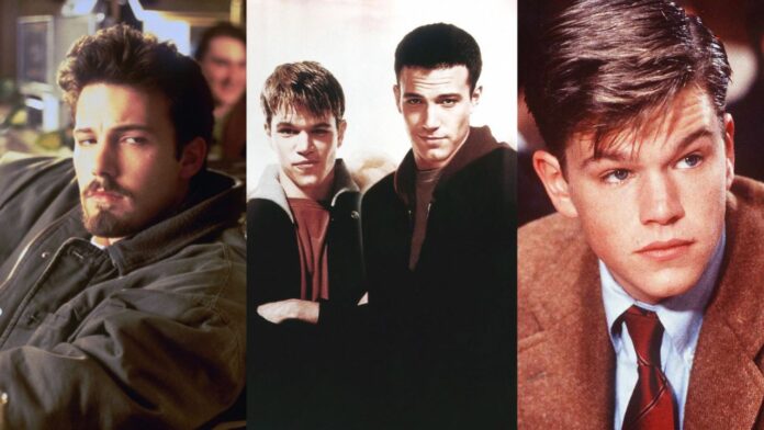 Ben Affleck and Matt Damon in Chasing Amy (1997), Dogma (1999), School Ties (1992) (Image: Miramax Films, Lionsgate Films, Paramount Pictures)