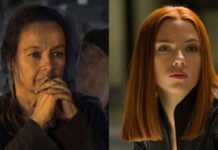 Morton as Circe and Johansson as Black Widow (Image: Marvel, UP)