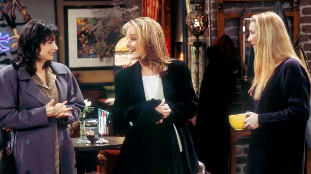 Helen Hunt and Leila Kenzle with Pheobe in 'Friends' (Image: NBC)