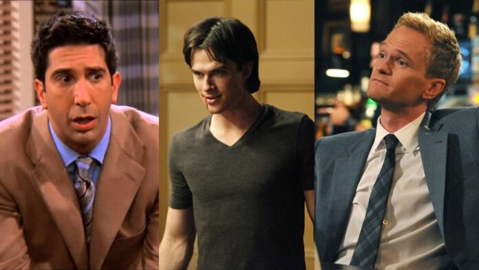 Ross in Friends, Damon in The Vampire Diaries, Barney in How I Met Your Mother (Image: NBC, The CW, CBS) Ross in Friends, Damon in The Vampire Diaries, Barney in How I Met Your Mother (Image: NBC, The CW, CBS)