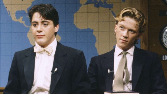 Anthony Michael Hall with Robert Downey Jr. Anthony Michael Hall with Robert Downey Jr.