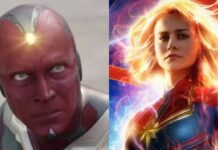Why Captain Marvel Is So Much More Powerful Than Vision Despite The Infinity Stone Vision and Captain Marvel (Image: Marvel)