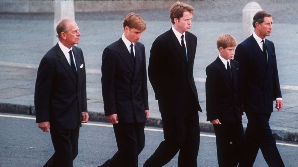 King Charles and family with Harry and William