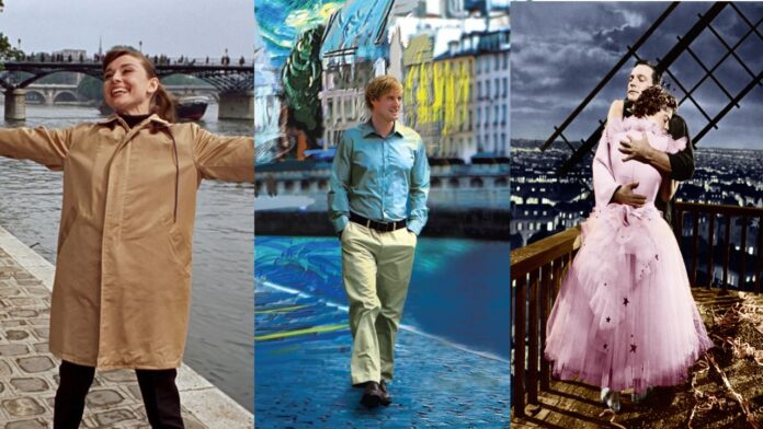 Funny Face (1957), Midnight In Paris (2011), An American In Paris (1951) (Image: Paramount Pictures, Sony Pictures Classic, Loew’s Inc) Funny Face (1957), Midnight In Paris (2011), An American In Paris (1951) (Image: Paramount Pictures, Sony Pictures Classic, Loew’s Inc)