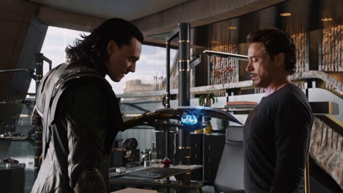 Tony and Loki (Image: Marvel) Tony and Loki (Image: Marvel)